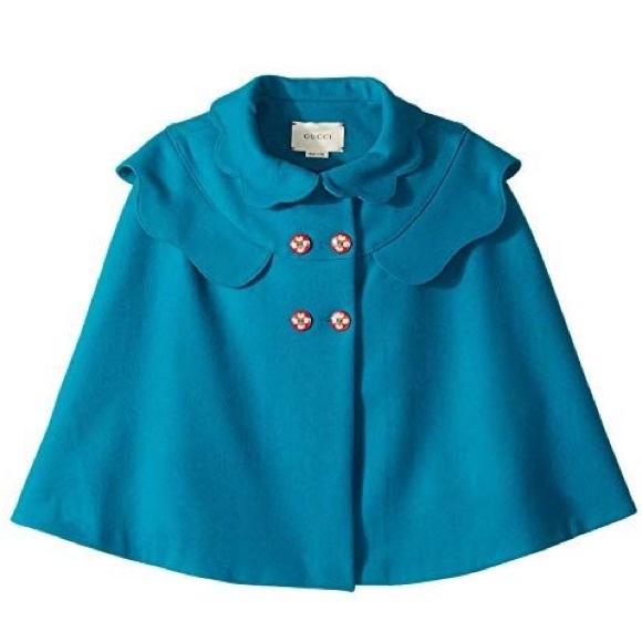 Gucci Other - { Gucci } Peacock Turquoise Coat Cape Poncho Girls
